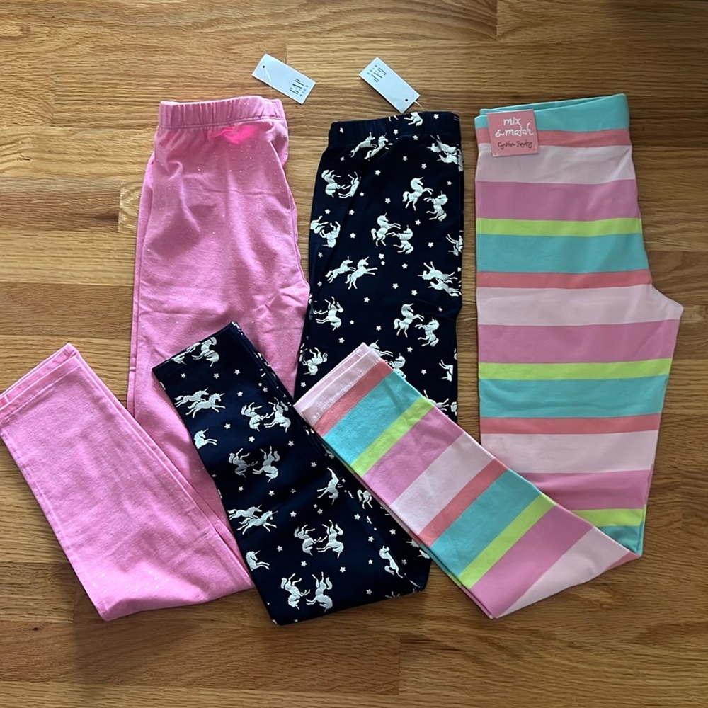 NWT! 3 pairs of leggings - GAP and Cynthia Rowley - size 10